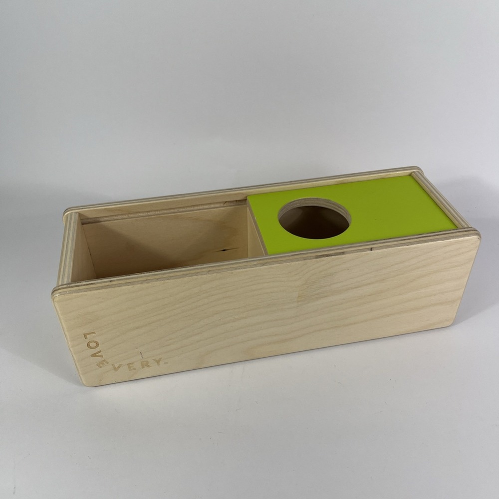 Lovevery‎ wooden sliding top box (ball missing) thinker play kit montessori